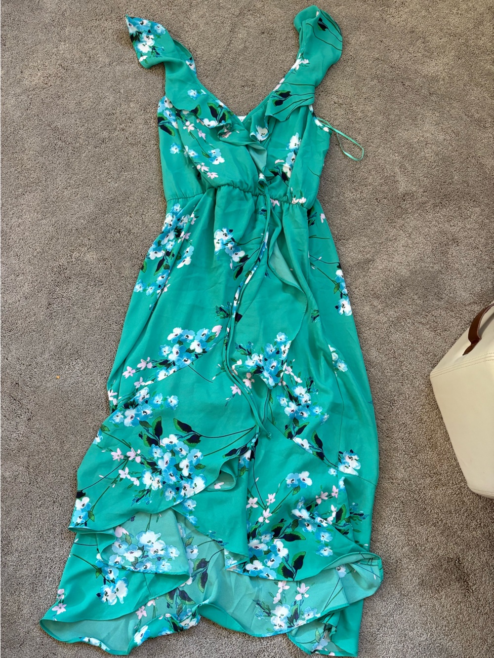 Socialite Teal Green Floral Dress